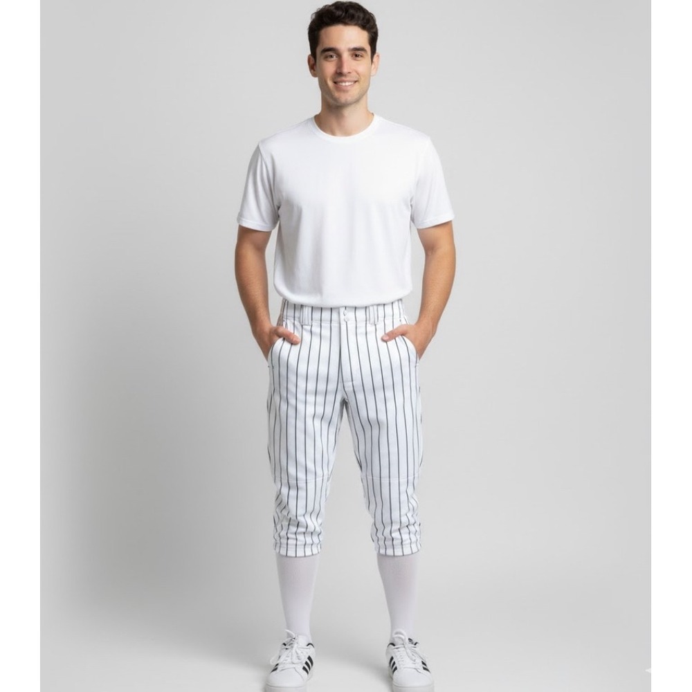 Champro Adult‎ Small White Black Pinstripe Baseball Pants